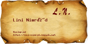 Lini Nimród névjegykártya